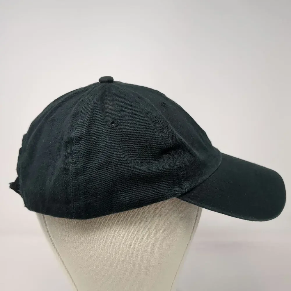 Dunkin' Baseball Cap Black One Size Strapback DNKN Logo Embroidered Brim Tag Hat
